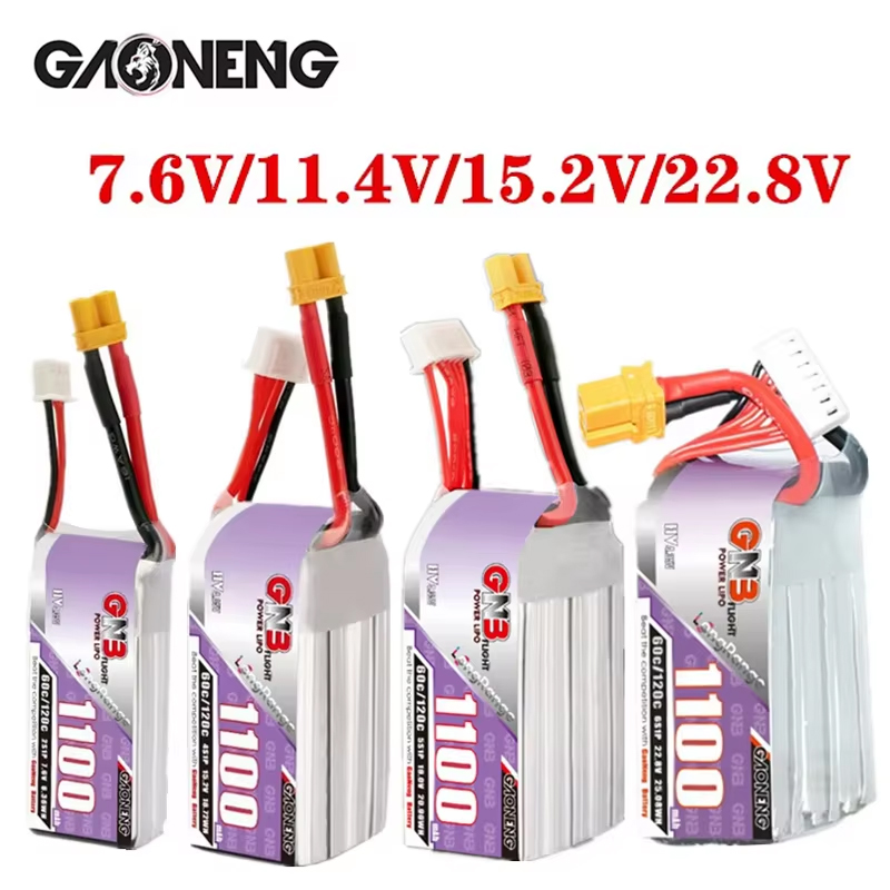 GNB 1100mAh 2S 3S 4S 6S 60C/12 - đánh giá và giá Drone Racing Battery