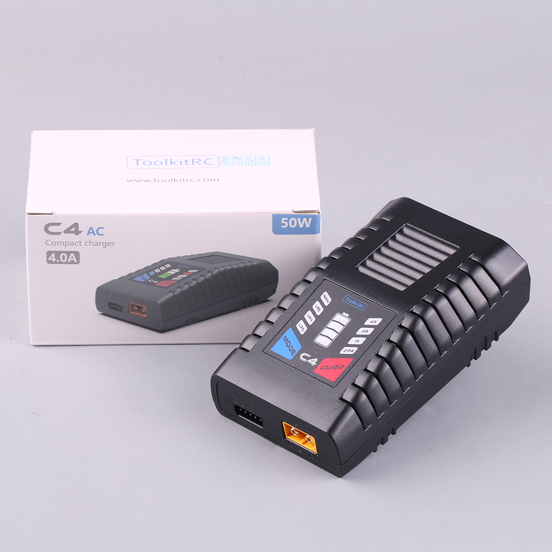 ToolkitRC C4 50W 5A AC Charger - đánh giá và giá Drone Racing Charger